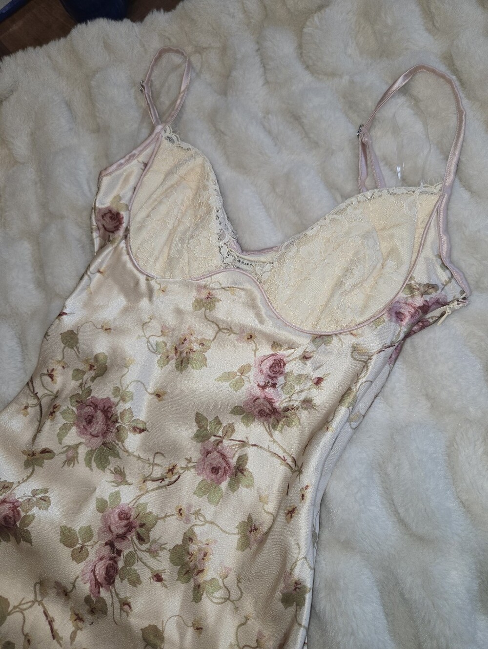 House of CB Felicity [Size XS] Floral Ivory Satin Lace Midi Coquette Dress - Picture 10 of 15